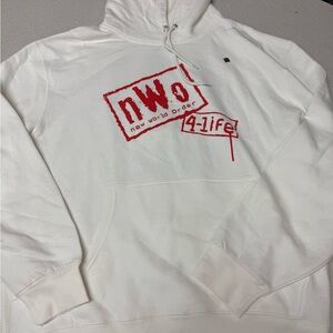 WWE NWO 4-Life White Hoodie with Red Wolfpack nWo 4-Life Graphic